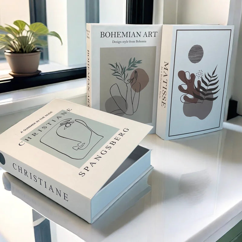 Bauhaus Livres Décoratifs Ouvert Luxe Faux Livre Boîte De Rangement Décor À La Maison Matisse Boho Monet Table Basse Étagère Décoration Intérieure