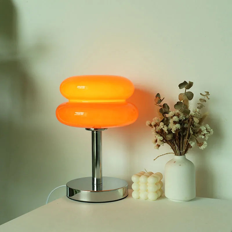 Lampe De Table En Verre Macaron, Variateur Trichromatique, Lampes D'Ambiance Pour Salon, Protection Des Yeux, Veilleuse Pour Chambre De Fille, Décor De Chevet