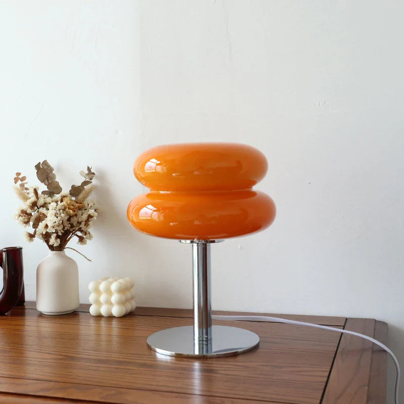 Lampe De Table En Verre Macaron, Variateur Trichromatique, Lampes D'Ambiance Pour Salon, Protection Des Yeux, Veilleuse Pour Chambre De Fille, Décor De Chevet
